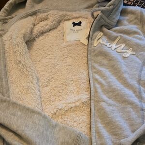 Gilly Hicks Teen Light Gray Fleece Jacket Large - Run Little In Size